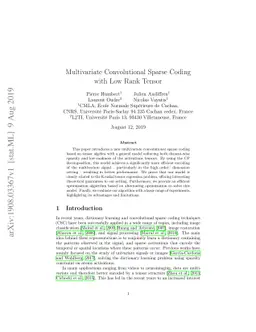 Multivariate Convolutional Sparse Coding with Low Rank Tensor