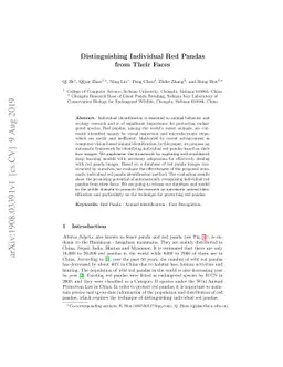 Distinguishing Individual Red Pandas from Their Faces