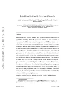 Probabilistic Models with Deep Neural Networks