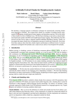 Artificially Evolved Chunks for Morphosyntactic Analysis