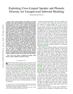 Exploiting Cross-Lingual Speaker and Phonetic Diversity for Unsupervised
  Subword Modeling