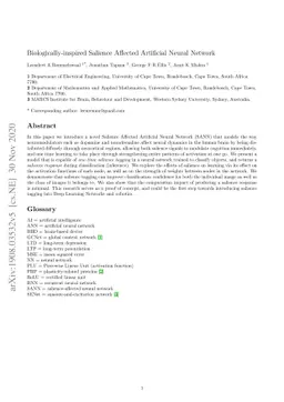 Biologically-inspired Salience Affected Artificial Neural Network (SANN)
