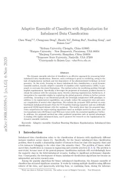 Adaptive Ensemble of Classifiers with Regularization for Imbalanced Data
  Classification
