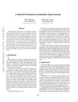 A Mask-RCNN Baseline for Probabilistic Object Detection