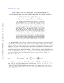 Estimation of the Number of Components of Non-Parametric Multivariate
  Finite Mixture Models