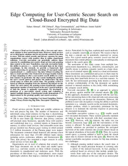Edge Computing for User-Centric Secure Search on Cloud-Based Encrypted
  Big Data