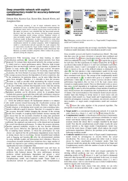 Deep ensemble network with explicit complementary model for
  accuracy-balanced classification