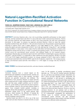 Natural-Logarithm-Rectified Activation Function in Convolutional Neural
  Networks