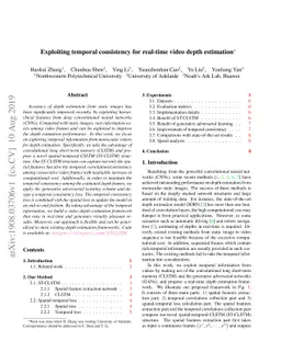 Exploiting temporal consistency for real-time video depth estimation