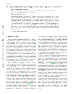 Bi-cross validation for estimating spectral clustering hyper parameters