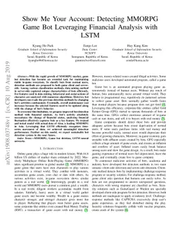 Show Me Your Account: Detecting MMORPG Game Bot Leveraging Financial
  Analysis with LSTM