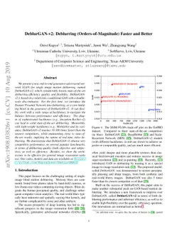 DeblurGAN-v2: Deblurring (Orders-of-Magnitude) Faster and Better