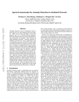 SpecAE: Spectral AutoEncoder for Anomaly Detection in Attributed
  Networks