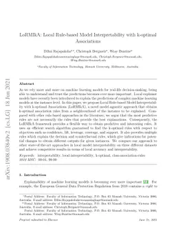 LoRMIkA: Local rule-based model interpretability with k-optimal
  associations