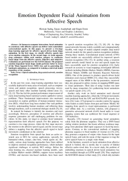 Emotion Dependent Facial Animation from Affective Speech