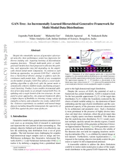 GAN-Tree: An Incrementally Learned Hierarchical Generative Framework for
  Multi-Modal Data Distributions
