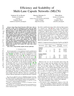 Efficiency and Scalability of Multi-Lane Capsule Networks (MLCN)