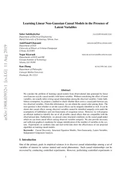 Learning Linear Non-Gaussian Causal Models in the Presence of Latent
  Variables