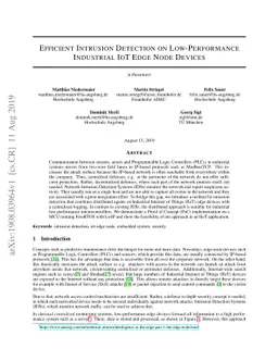 Efficient Intrusion Detection on Low-Performance Industrial IoT Edge
  Node Devices