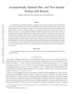 Asymptotically Optimal One- and Two-Sample Testing with Kernels