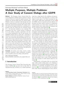 Multiple Purposes, Multiple Problems: A User Study of Consent Dialogs
  after GDPR