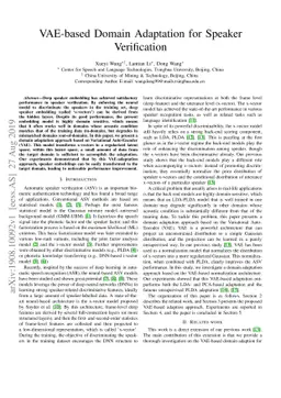 VAE-based Domain Adaptation for Speaker Verification