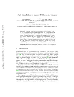 Fast Simulation of Crowd Collision Avoidance
