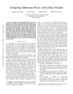Eclipsing Ethereum Peers with False Friends