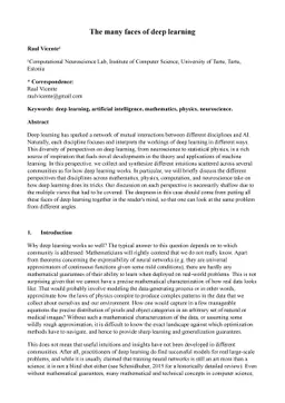 The many faces of deep learning