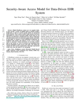 A Security-Aware Access Model for Data-Driven EHR System