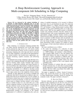 A Deep Reinforcement Learning Approach to Multi-component Job Scheduling
  in Edge Computing