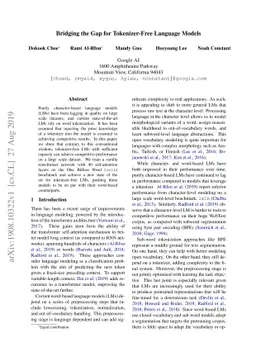 Bridging the Gap for Tokenizer-Free Language Models