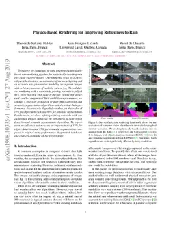 Physics-Based Rendering for Improving Robustness to Rain