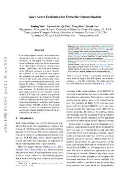 Facet-Aware Evaluation for Extractive Summarization