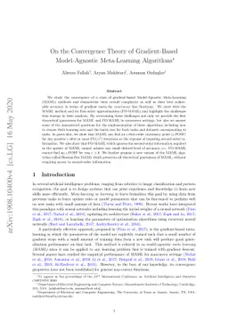 On the Convergence Theory of Gradient-Based Model-Agnostic Meta-Learning
  Algorithms