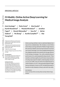 O-MedAL: Online Active Deep Learning for Medical Image Analysis