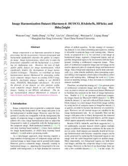 Image Harmonization Dataset iHarmony4: HCOCO, HAdobe5k, HFlickr, and
  Hday2night