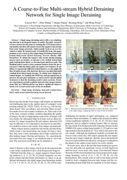 A Coarse-to-Fine Multi-stream Hybrid Deraining Network for Single Image
  Deraining