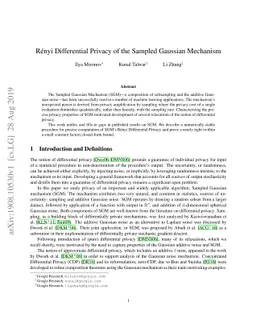 Rényi Differential Privacy of the Sampled Gaussian Mechanism