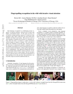 Fingerspelling recognition in the wild with iterative visual attention