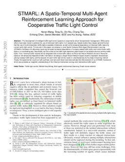 STMARL: A Spatio-Temporal Multi-Agent Reinforcement Learning Approach
  for Cooperative Traffic Light Control
