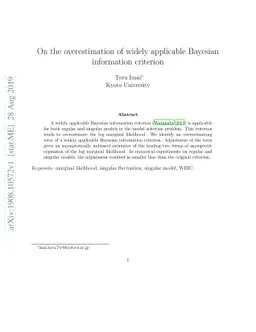 On the overestimation of widely applicable Bayesian information
  criterion