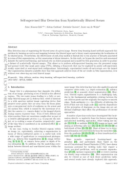 Self-supervised blur detection from synthetically blurred scenes