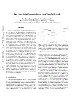 Fast Video Object Segmentation via Mask Transfer Network