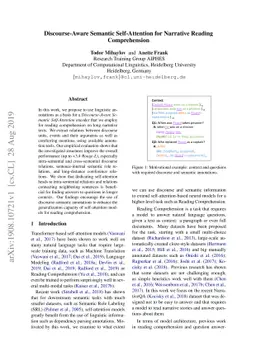 Discourse-Aware Semantic Self-Attention for Narrative Reading
  Comprehension