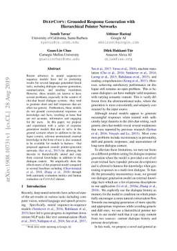 DeepCopy: Grounded Response Generation with Hierarchical Pointer
  Networks