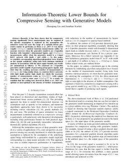 Information-Theoretic Lower Bounds for Compressive Sensing with
  Generative Models
