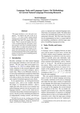 Language Tasks and Language Games: On Methodology in Current Natural
  Language Processing Research