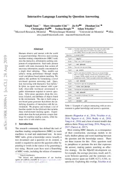 Interactive Language Learning by Question Answering