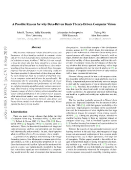 A Possible Reason for why Data-Driven Beats Theory-Driven Computer
  Vision